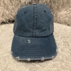 Distressed Denim Cap